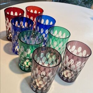 🌻Vintage Cut Glassware Barware set of 8